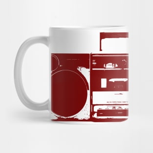 Red Vintage Boom Box Graphic Mug